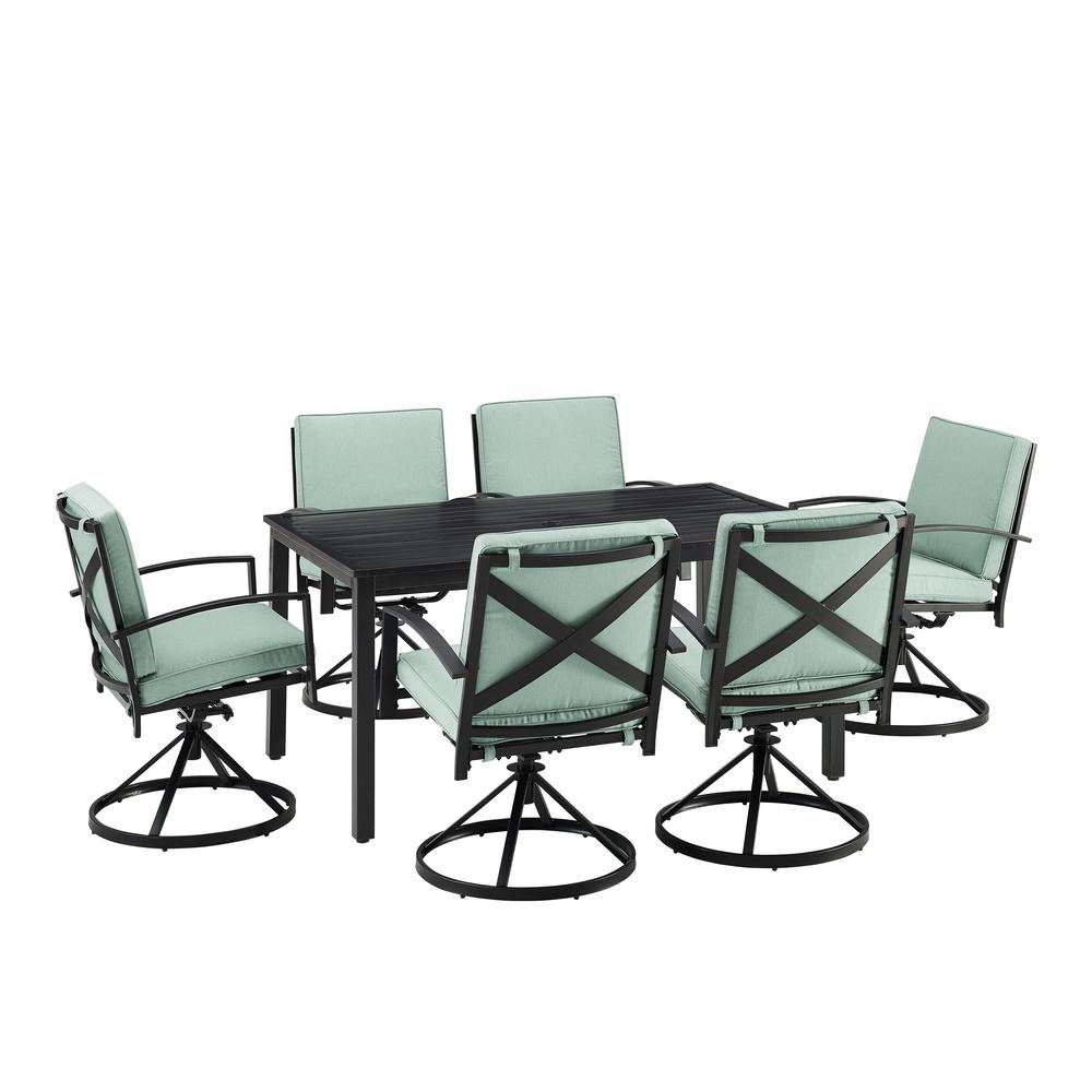 Kaplan 7Pc Outdoor Dining Set – Table & 6 Swivel Chairs