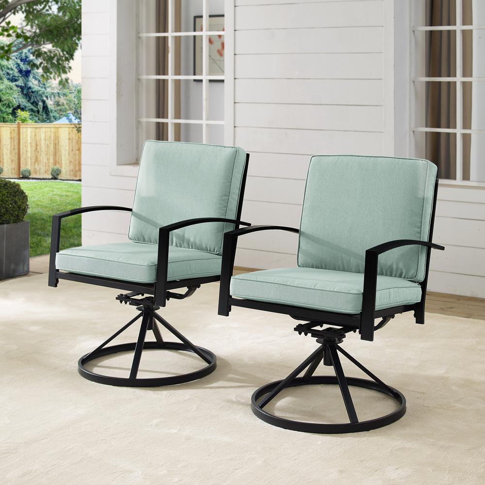 Kaplan 2Pc Swivel Outdoor Dining Chair Set – 2 Swivel Chairs