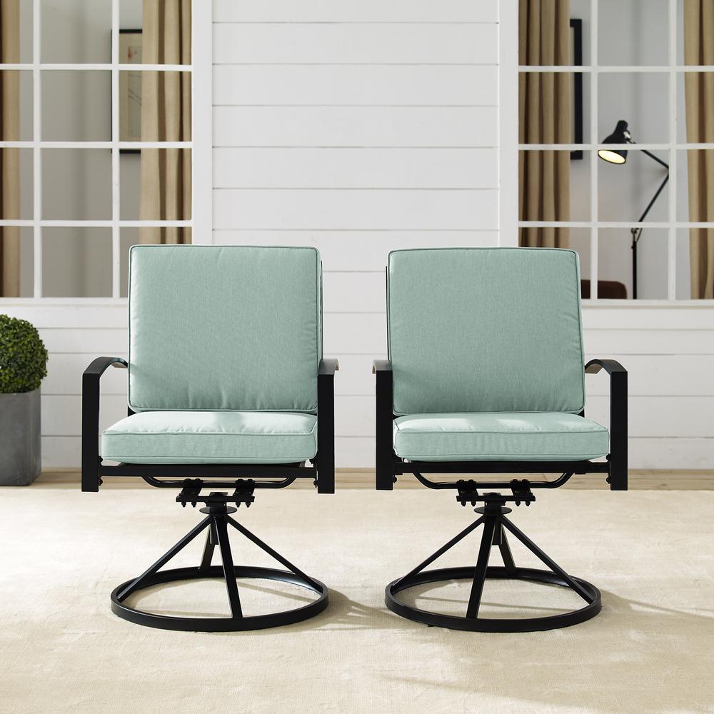 Kaplan 2Pc Swivel Outdoor Dining Chair Set – 2 Swivel Chairs
