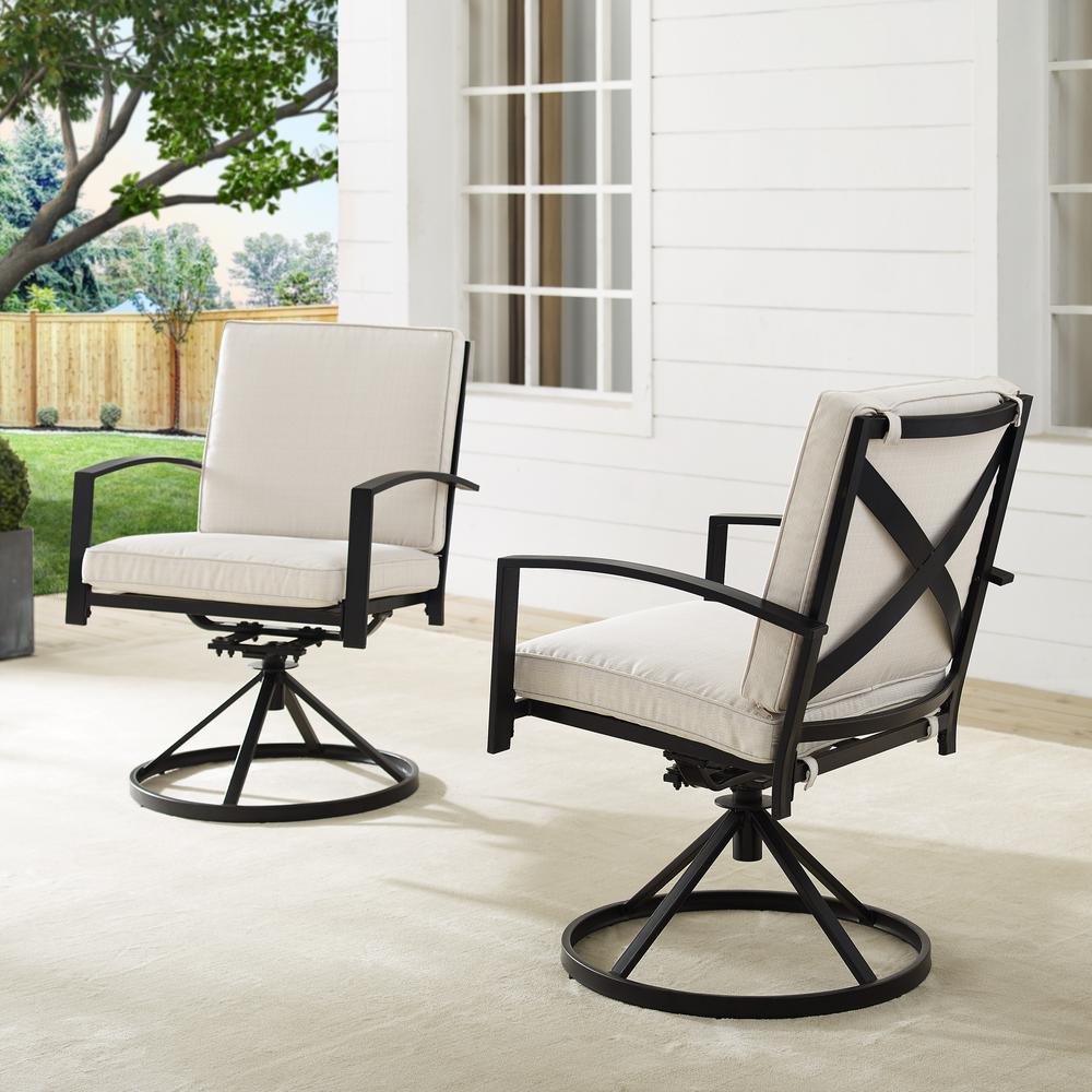 Kaplan 2Pc Swivel Outdoor Dining Chair Set – 2 Swivel Chairs