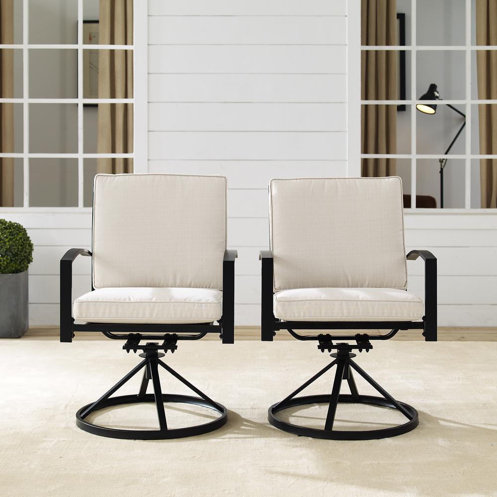 Kaplan 2Pc Swivel Outdoor Dining Chair Set – 2 Swivel Chairs