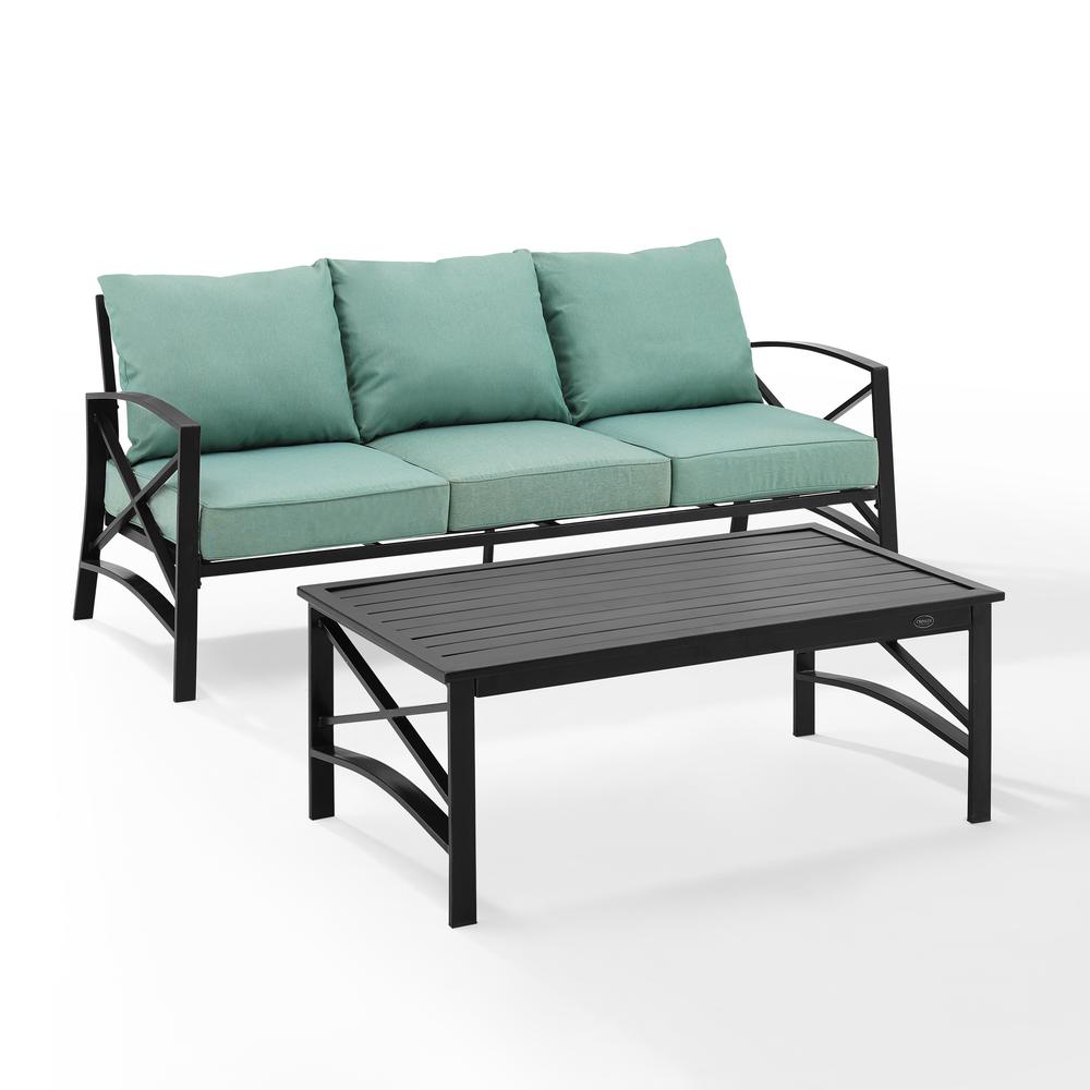 Kaplan 2Pc Outdoor Sofa Patio Furniture Set – Sofa & Coffee Table