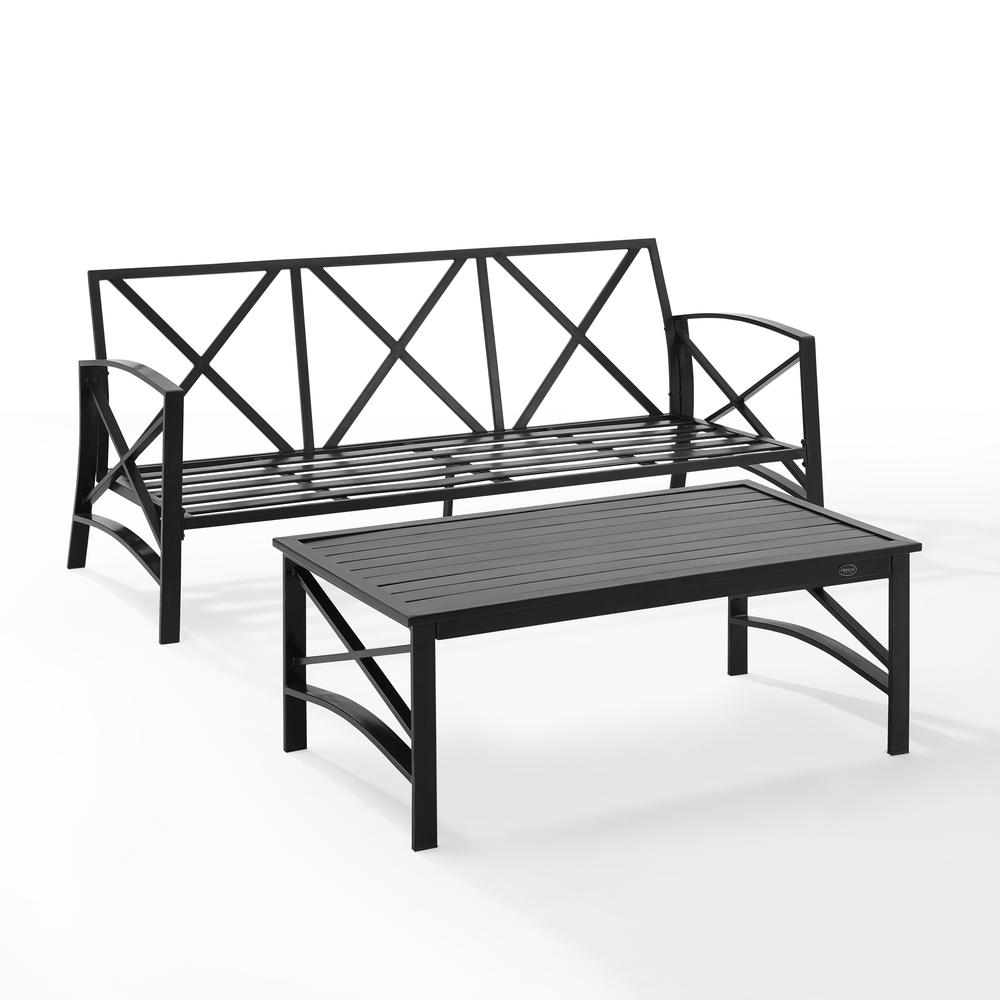 Kaplan 2Pc Outdoor Sofa Patio Furniture Set – Sofa & Coffee Table