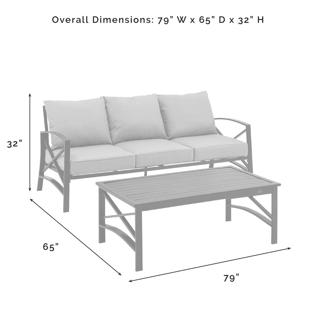 Kaplan 2Pc Outdoor Sofa Patio Furniture Set – Sofa & Coffee Table