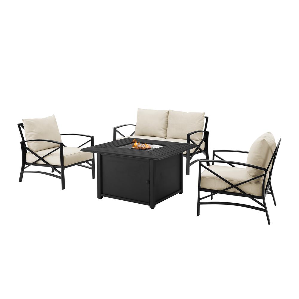 Kaplan 4Pc Outdoor Loveseat Set W/Fire Table