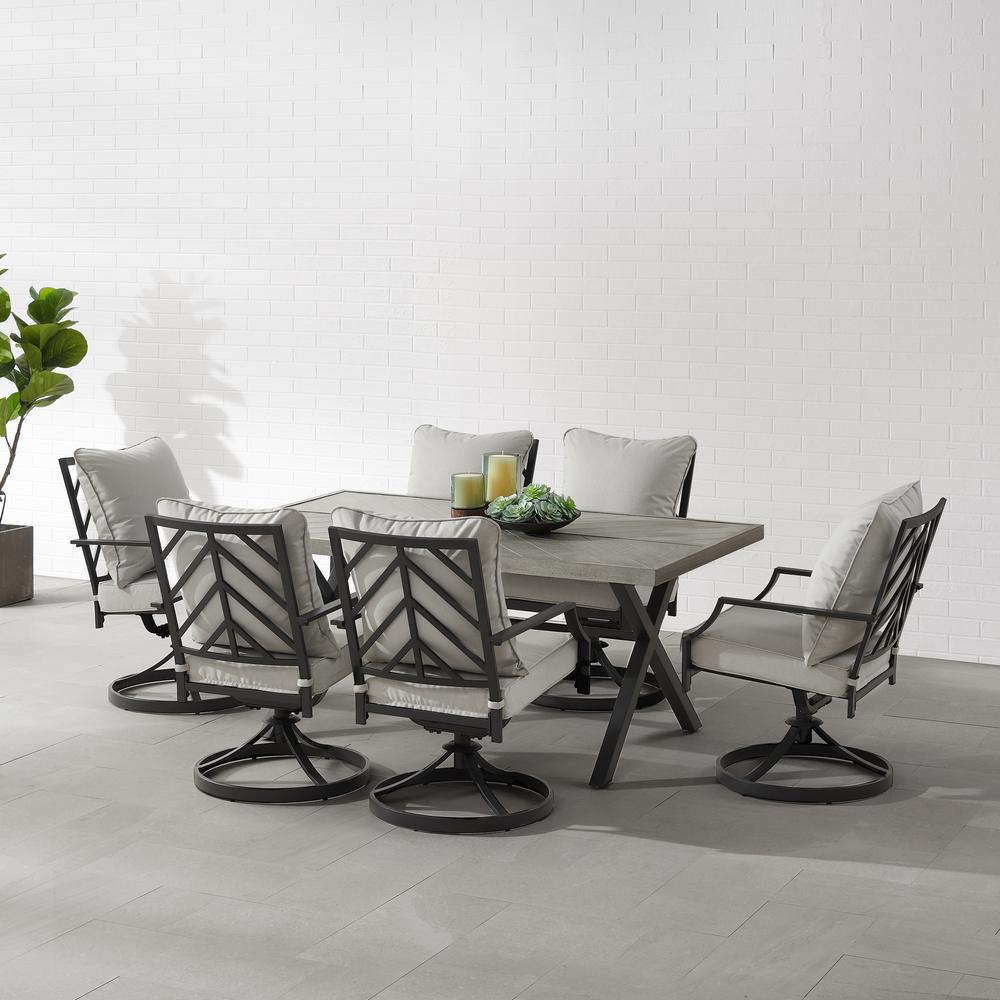 Otto 7Pc Outdoor Dining Set – Table & 6 Swivel Chairs