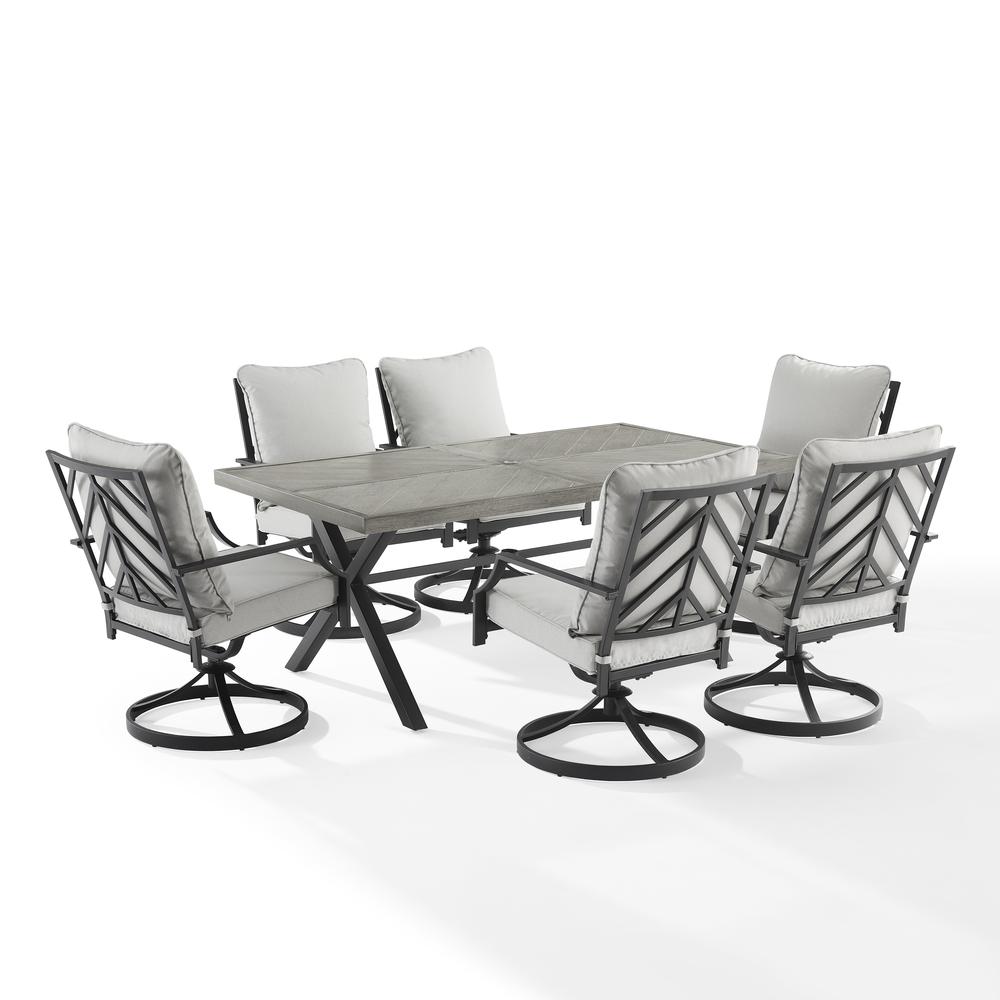 Otto 7Pc Outdoor Dining Set – Table & 6 Swivel Chairs