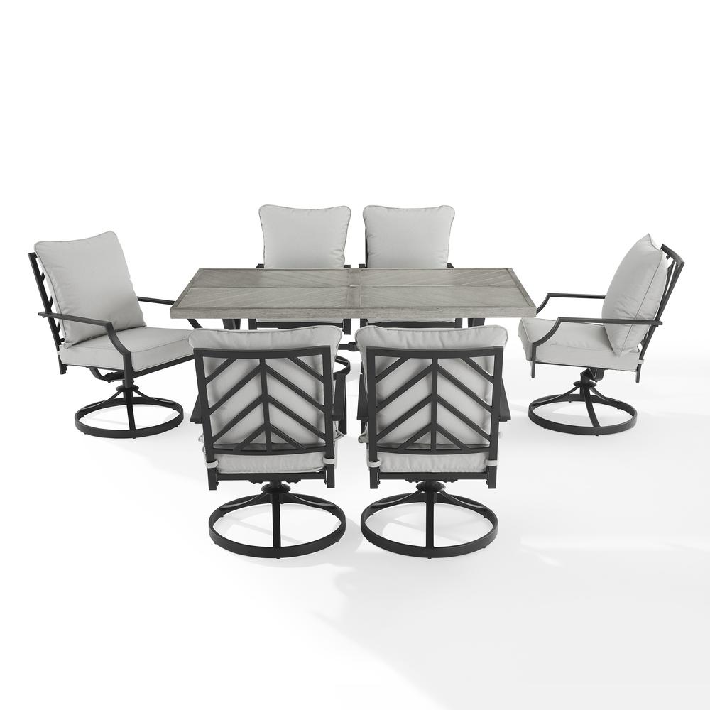 Otto 7Pc Outdoor Dining Set – Table & 6 Swivel Chairs
