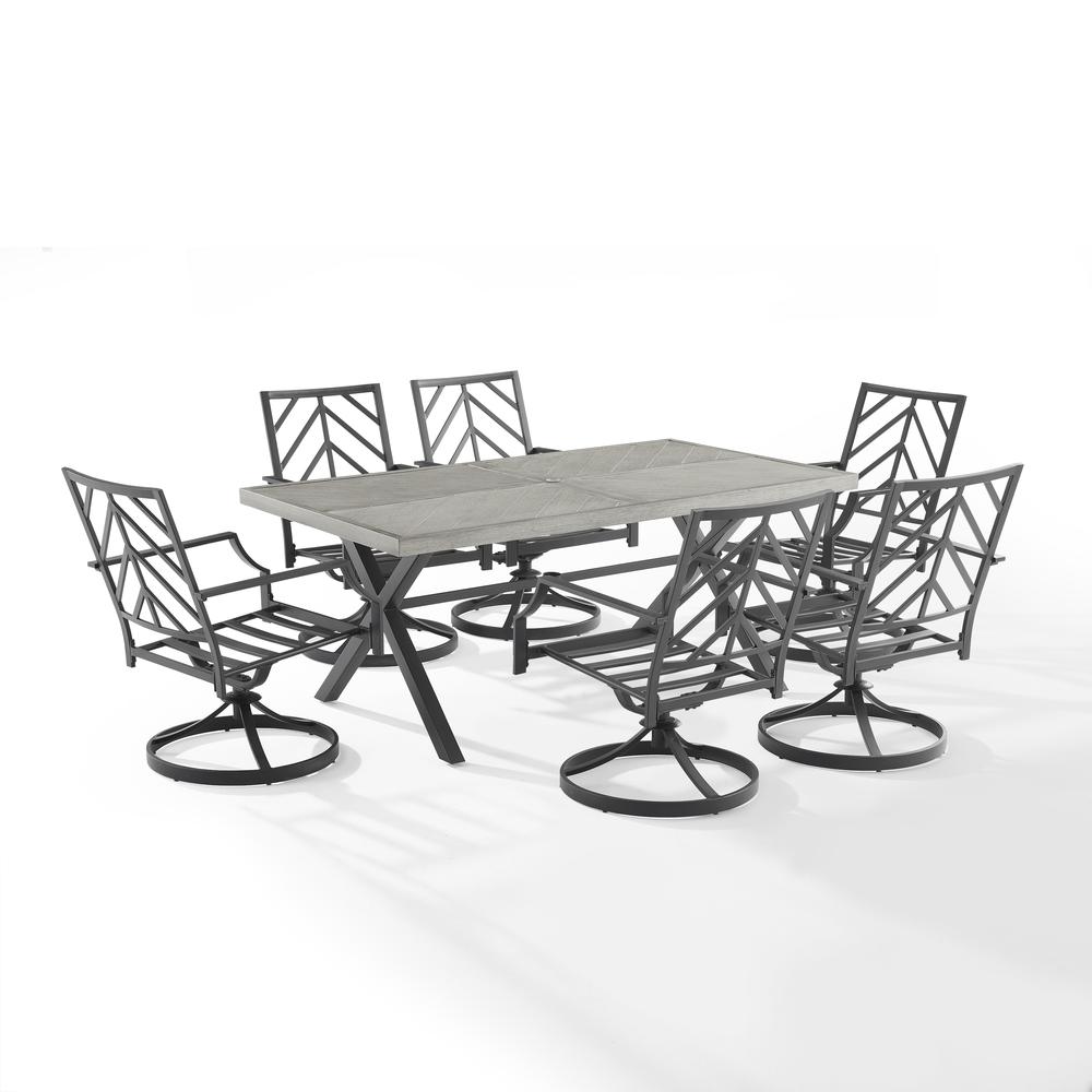Otto 7Pc Outdoor Dining Set – Table & 6 Swivel Chairs