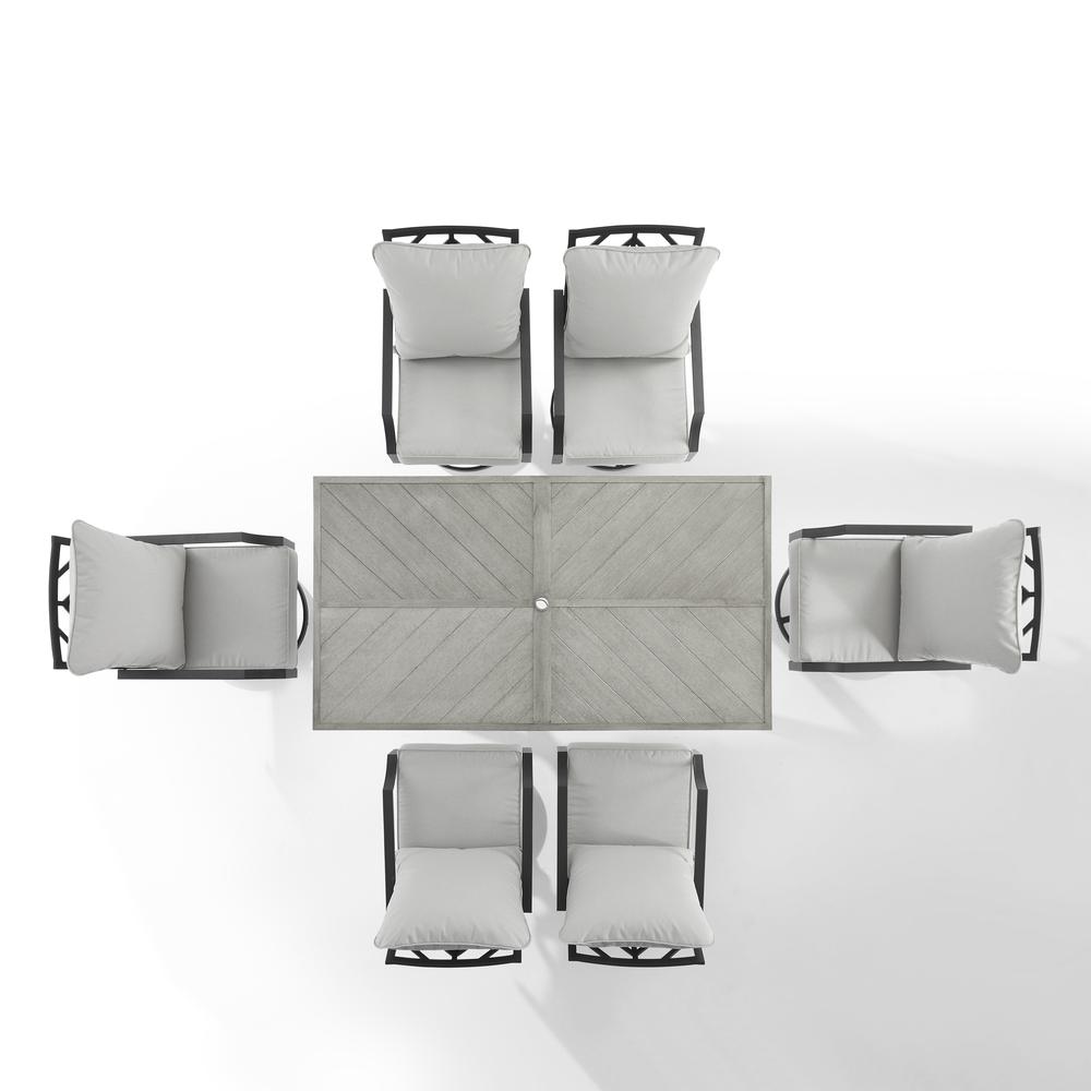 Otto 7Pc Outdoor Dining Set – Table & 6 Swivel Chairs