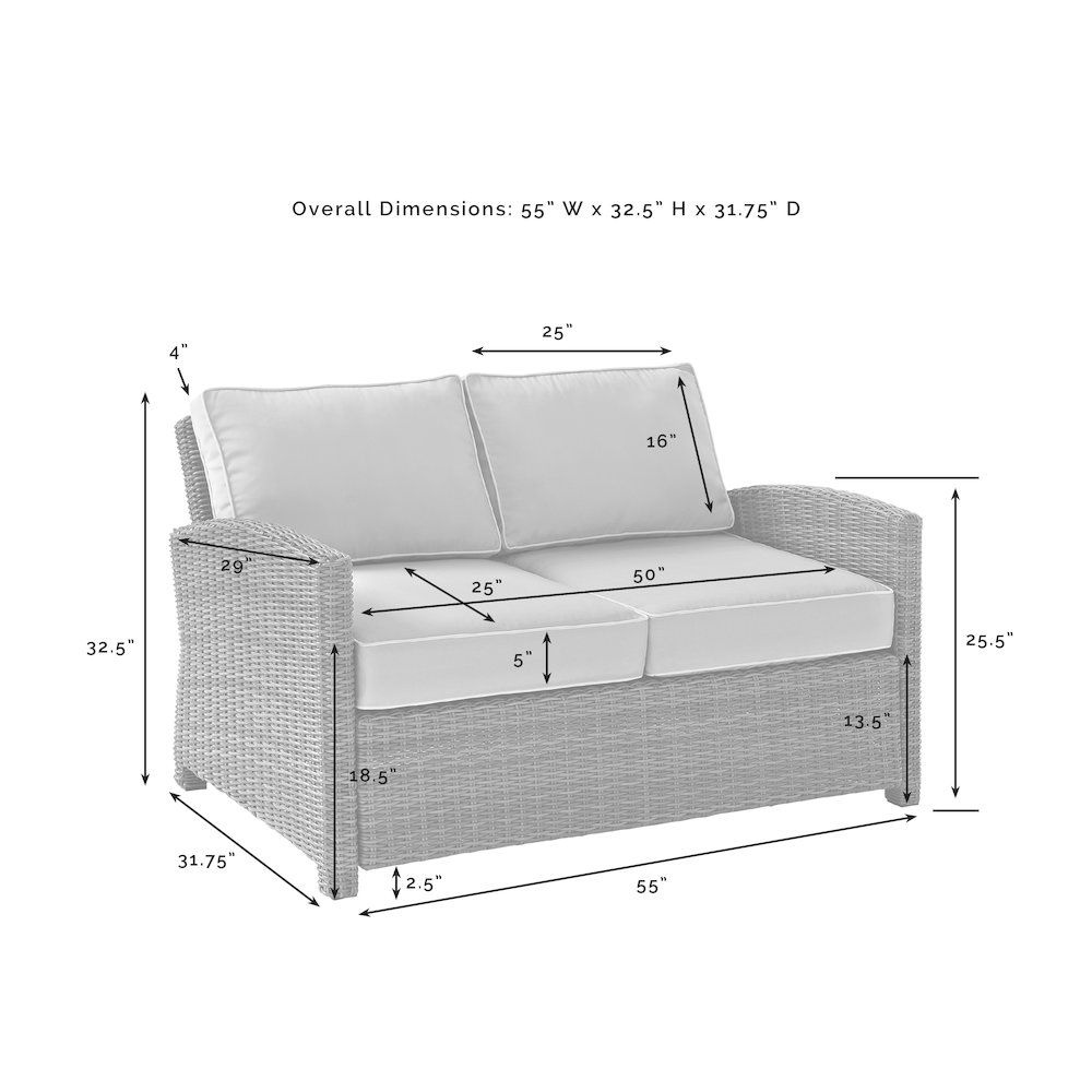 5Pc Outdoor Loveseat Furniture Set
