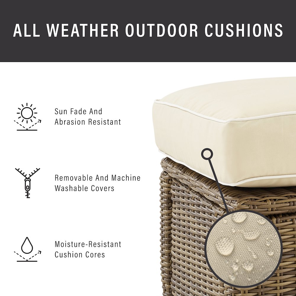Bradenton 3Pc Wicker Outdoor Chair Set – Side Table & 2 Armchairs