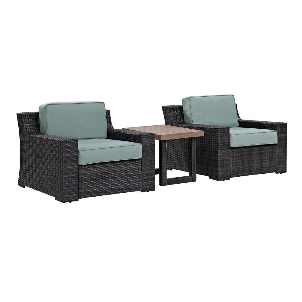 Beaufort 3Pc Wicker Outdoor Chair Set – Side Table & 2 Chairs