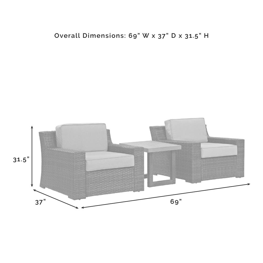 Beaufort 3Pc Wicker Outdoor Chair Set – Side Table & 2 Chairs