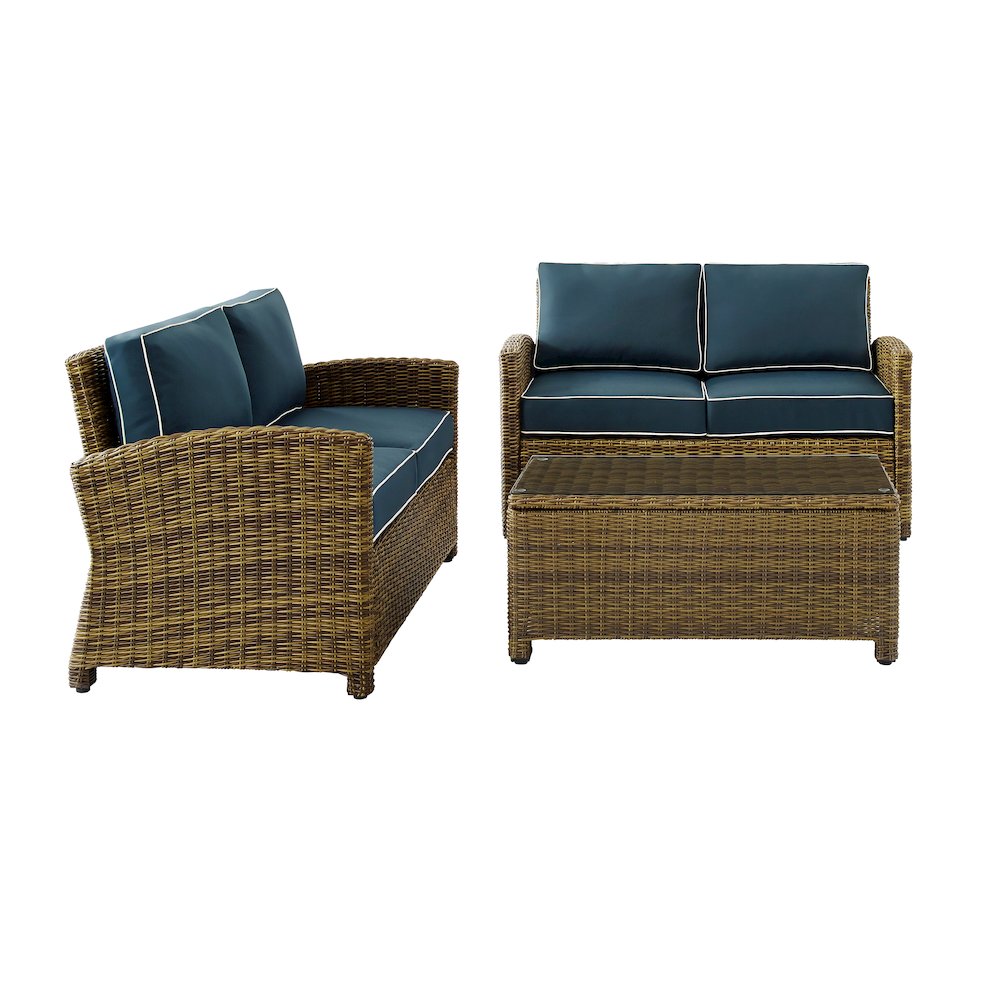 Bradenton 3Pc Outdoor Loveseat Patio Furniture Set