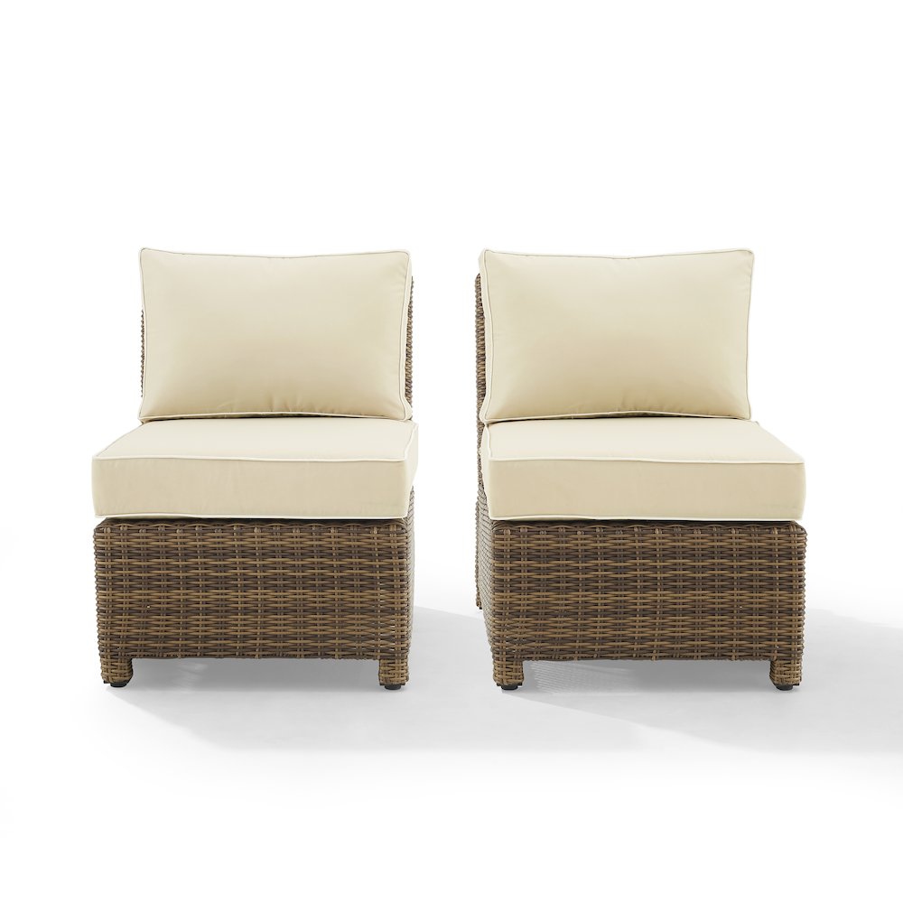 Bradenton 2Pc Armless Wicker Outdoor Chair Set – 2 Armless Chairs