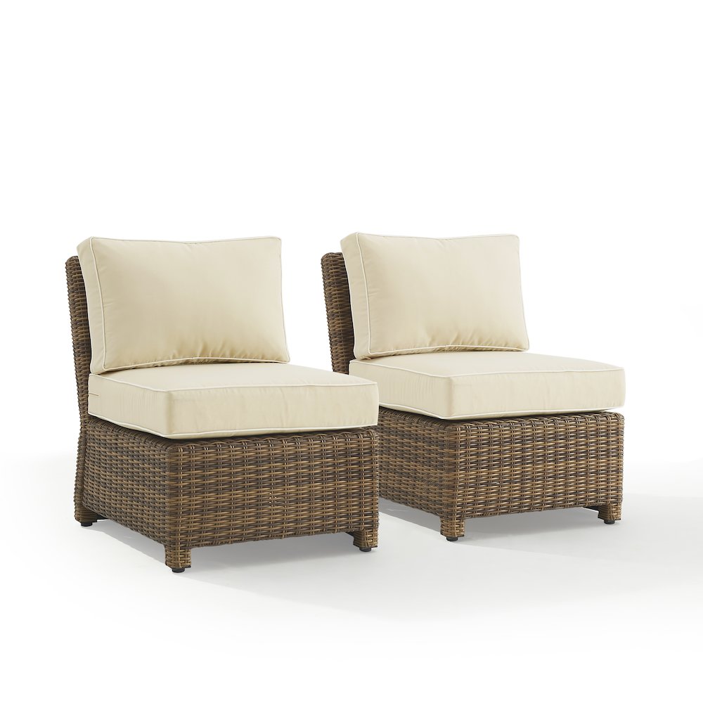 Bradenton 2Pc Armless Wicker Outdoor Chair Set – 2 Armless Chairs