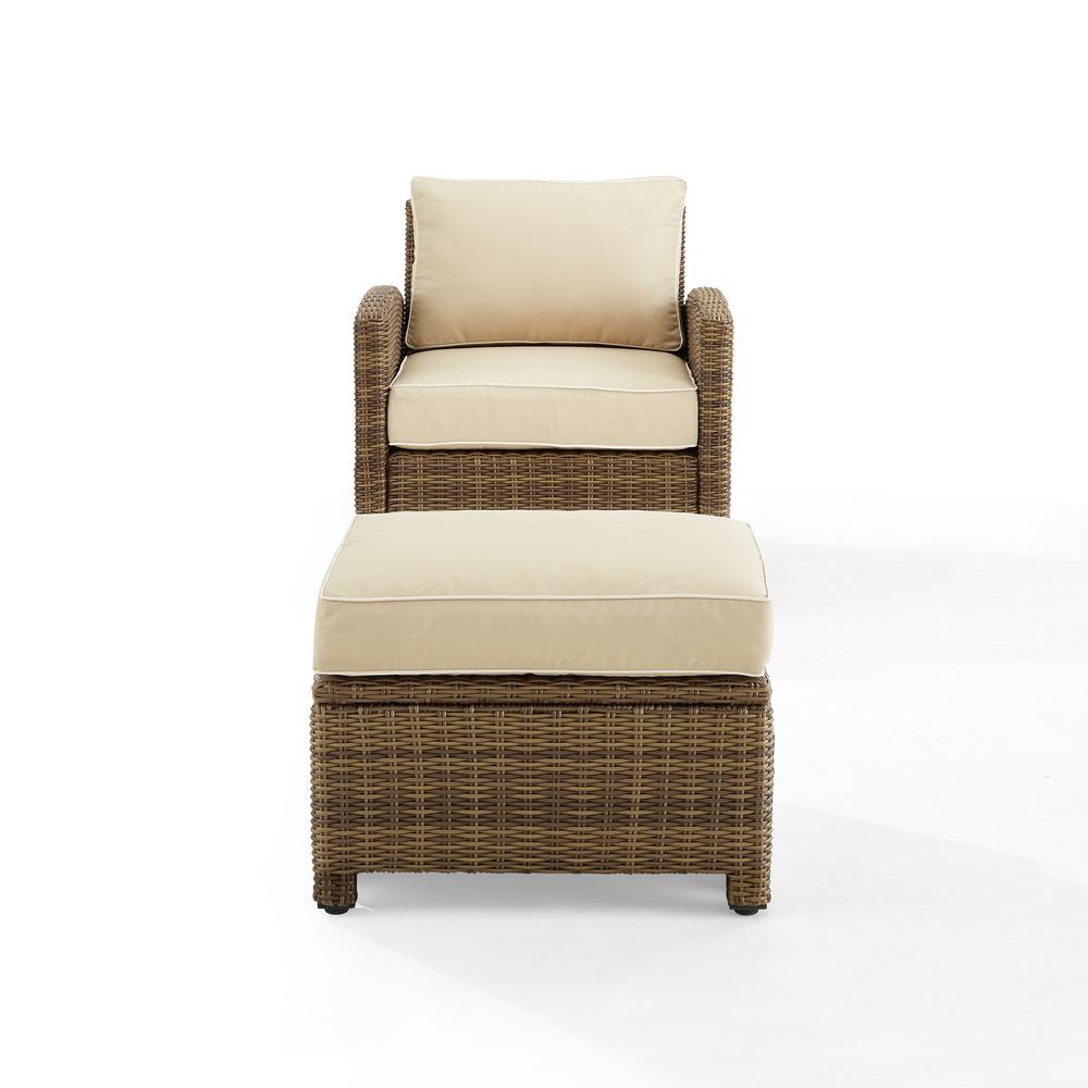 Bradenton 2Pc Wicker Outdoor Chair Set – Armchair & Ottoman