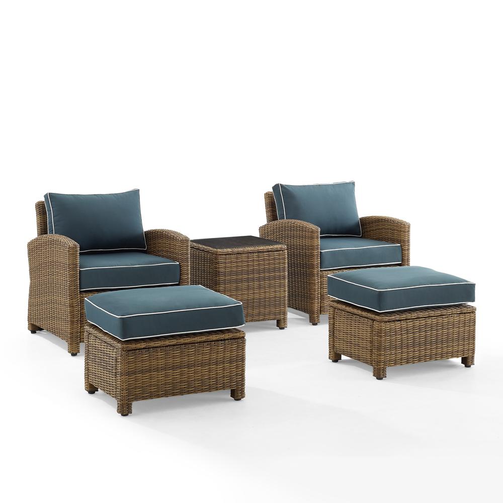 Bradenton 5Pc Wicker Outdoor Chair Set – Side Table
