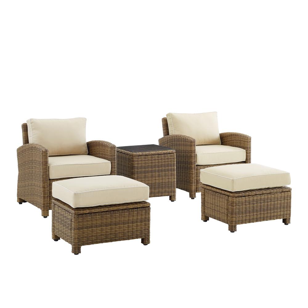 Bradenton 5Pc Wicker Outdoor Chair Set – Side Table