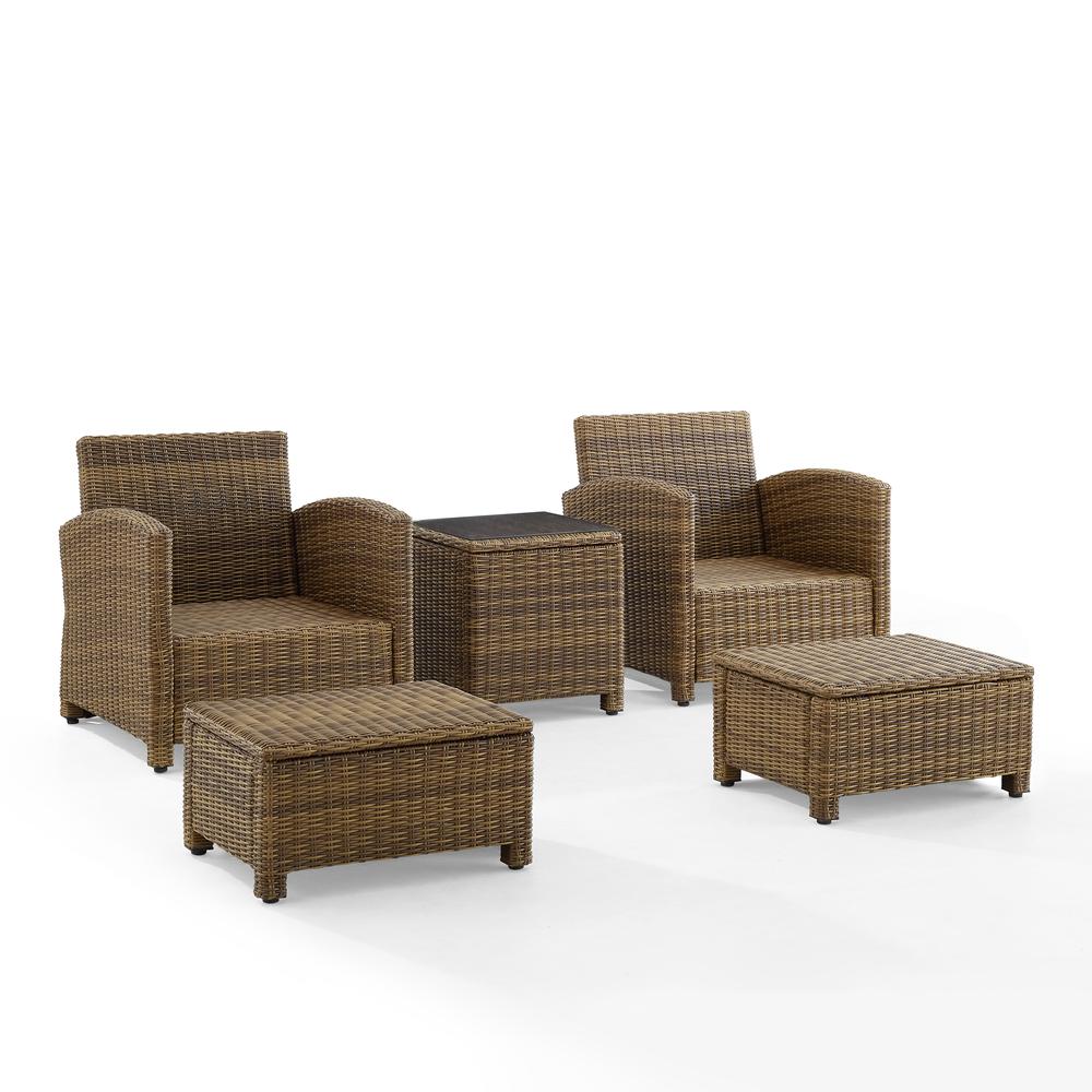 Bradenton 5Pc Wicker Outdoor Chair Set – Side Table