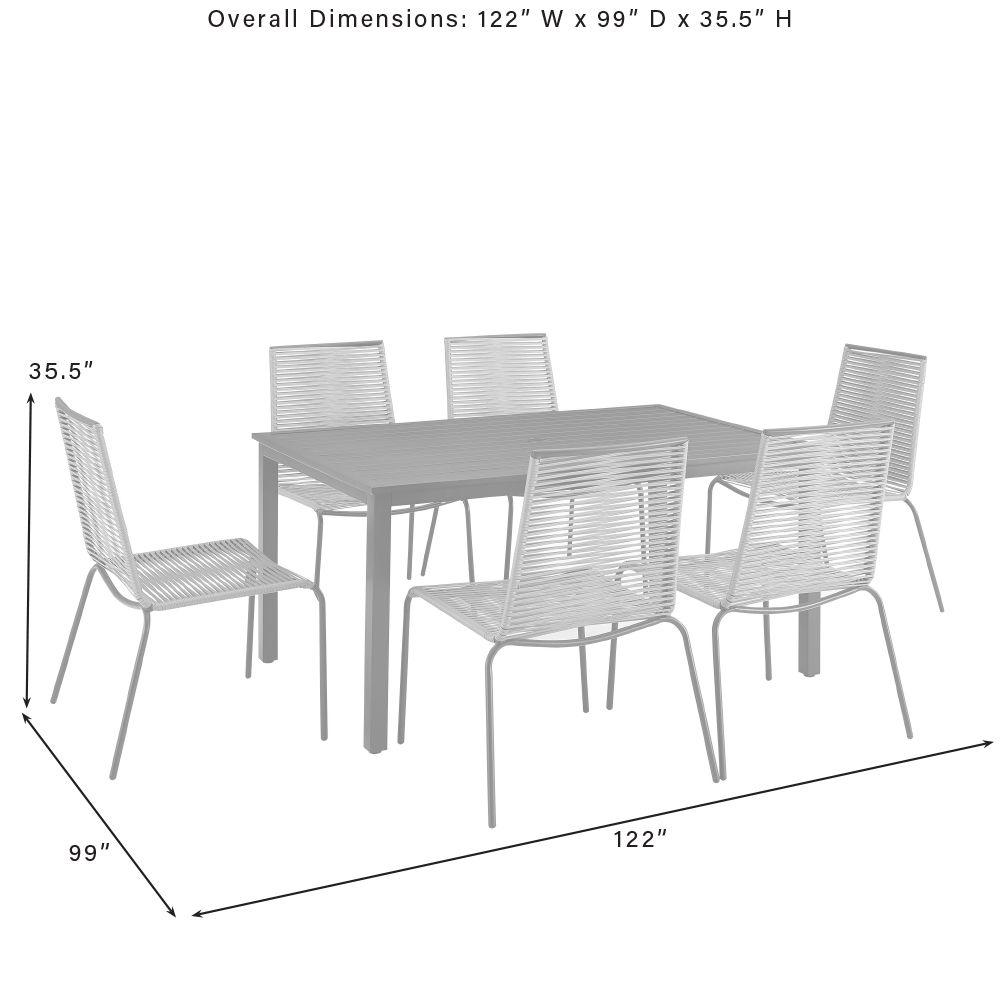 Fenton 7Pc Wicker Outdoor Dining Set – Table & 6 Chairs