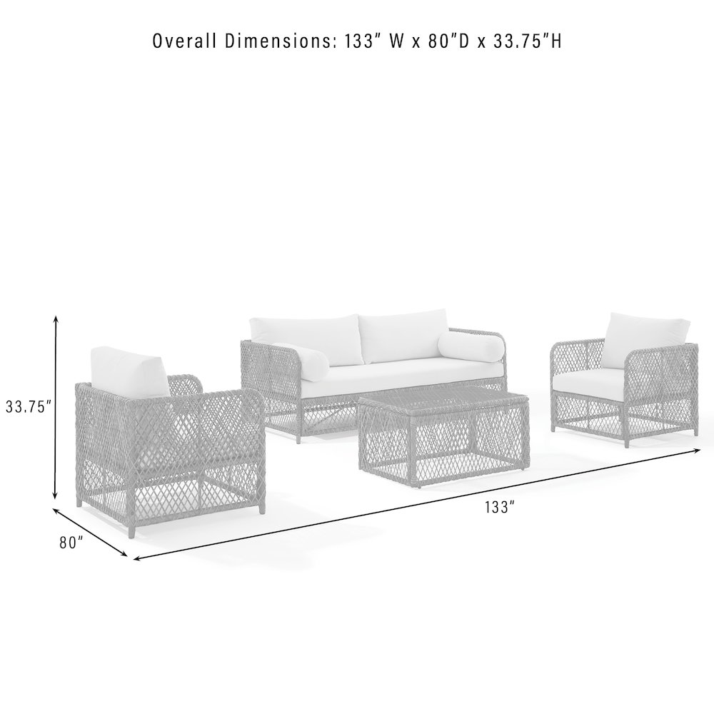 Granite Bay 4Pc Outdoor Sofa Patio Furniture Set