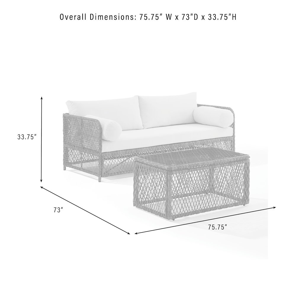 Granite Bay 2Pc Wicker Outdoor Sofa Patio Furniture Set – Sofa & Coffee Table