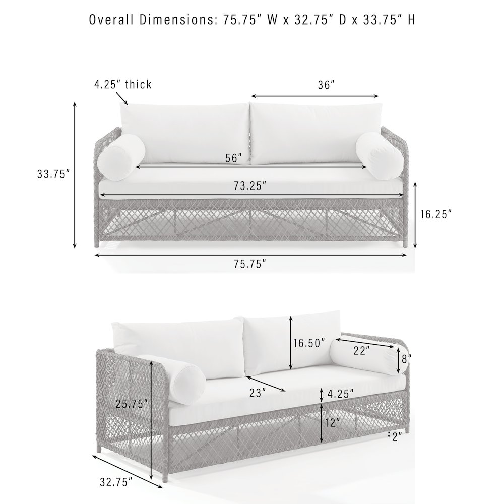Granite Bay 2Pc Wicker Outdoor Sofa Patio Furniture Set – Sofa & Coffee Table