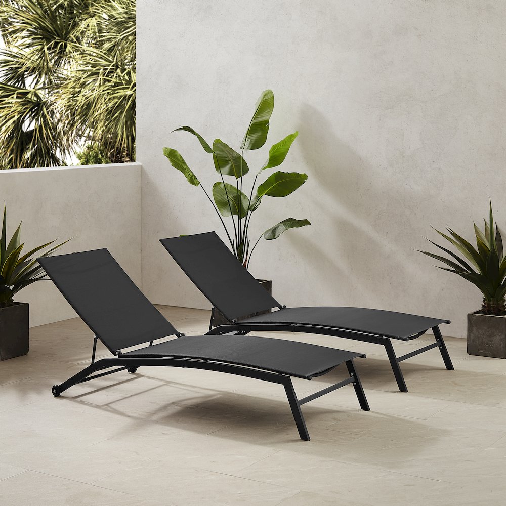 Weaver 2-Piece Outdoor Chaise Lounge Set – 2 Lounge Chairs