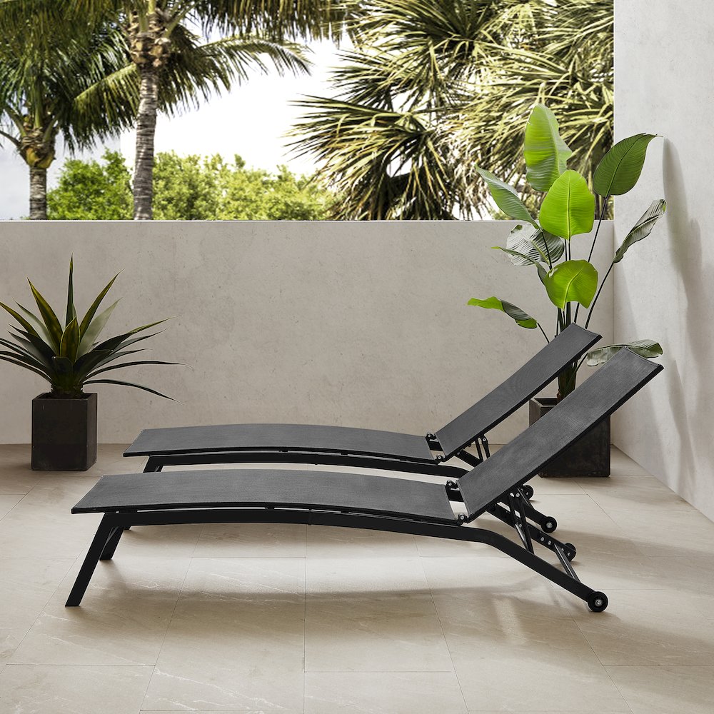 Weaver 2-Piece Outdoor Chaise Lounge Set – 2 Lounge Chairs