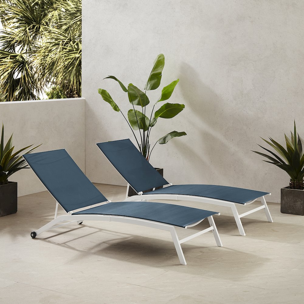 Weaver 2-Piece Outdoor Chaise Lounge Set – 2 Lounge Chairs