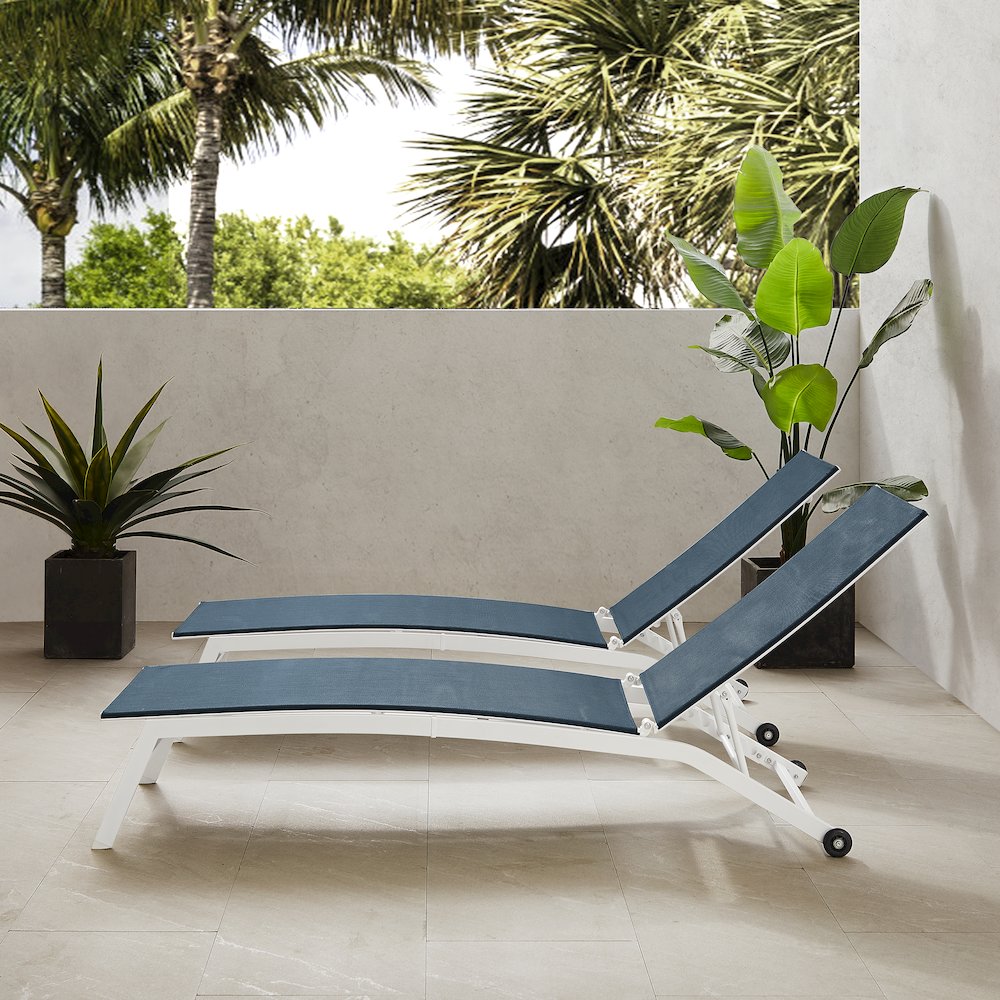 Weaver 2-Piece Outdoor Chaise Lounge Set – 2 Lounge Chairs