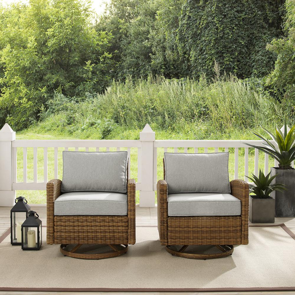 Bradenton 2Pc Wicker Swivel Rocker Outdoor Chair Set – 2 Swivel Rockers
