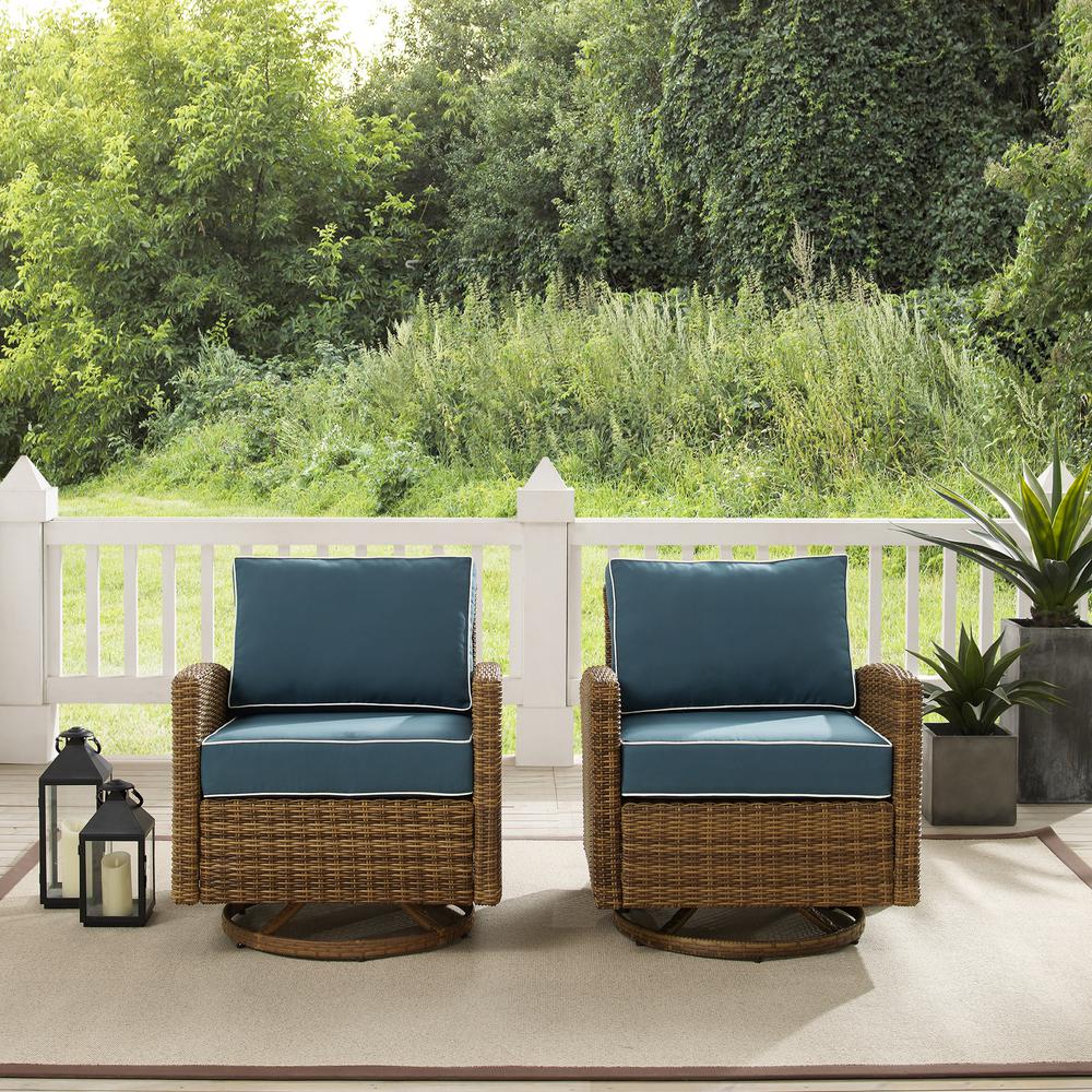 Bradenton 2Pc Wicker Swivel Rocker Outdoor Chair Set – 2 Swivel Rockers