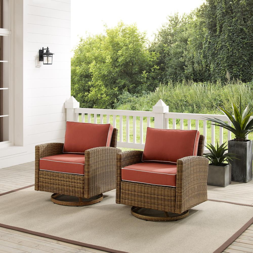 Bradenton 2Pc Wicker Swivel Rocker Outdoor Chair Set – 2 Swivel Rockers
