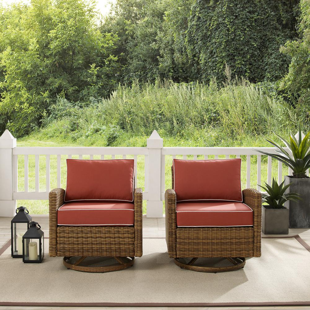 Bradenton 2Pc Wicker Swivel Rocker Outdoor Chair Set – 2 Swivel Rockers