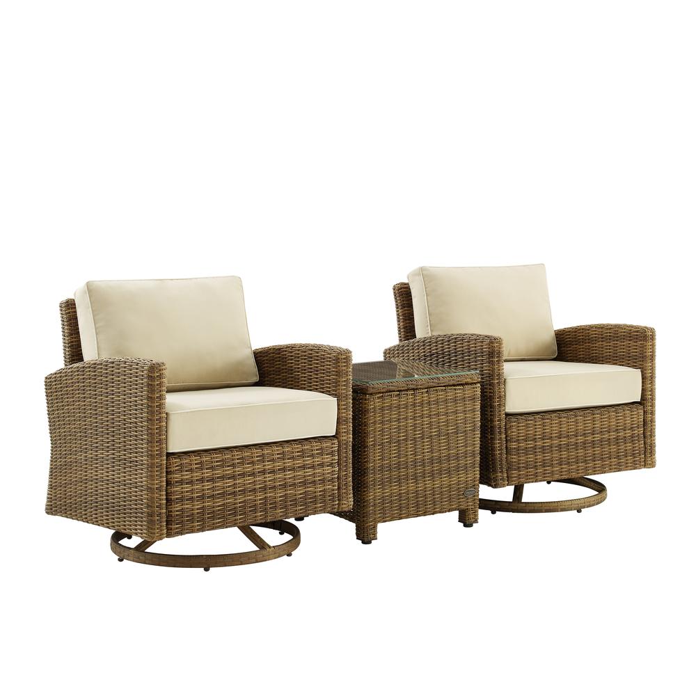 Bradenton 3Pc Wicker Swivel Rocker Outdoor Chair Set