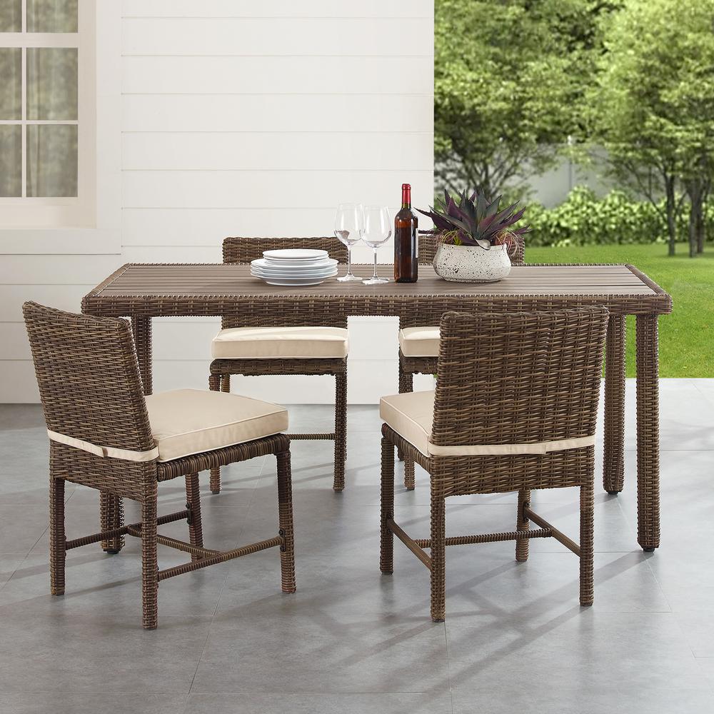Bradenton 5Pc Wicker Outdoor Dining Set – Dining Table & 4 Dining Chairs