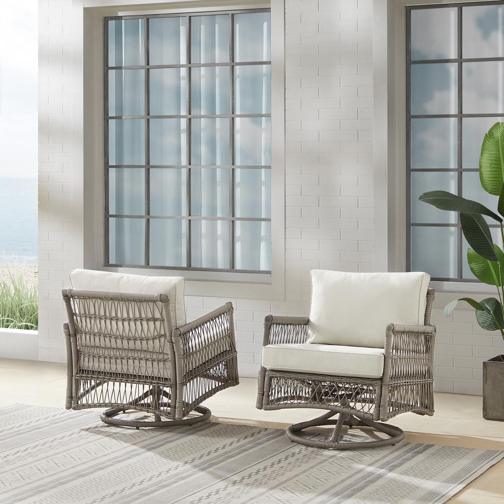 Thatcher 2Pc Wicker Swivel Rocker Outdoor Chair Set – 2 Swivel Rockers