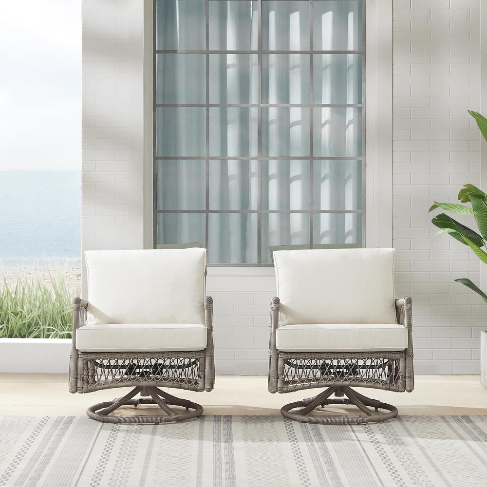 Thatcher 2Pc Wicker Swivel Rocker Outdoor Chair Set – 2 Swivel Rockers