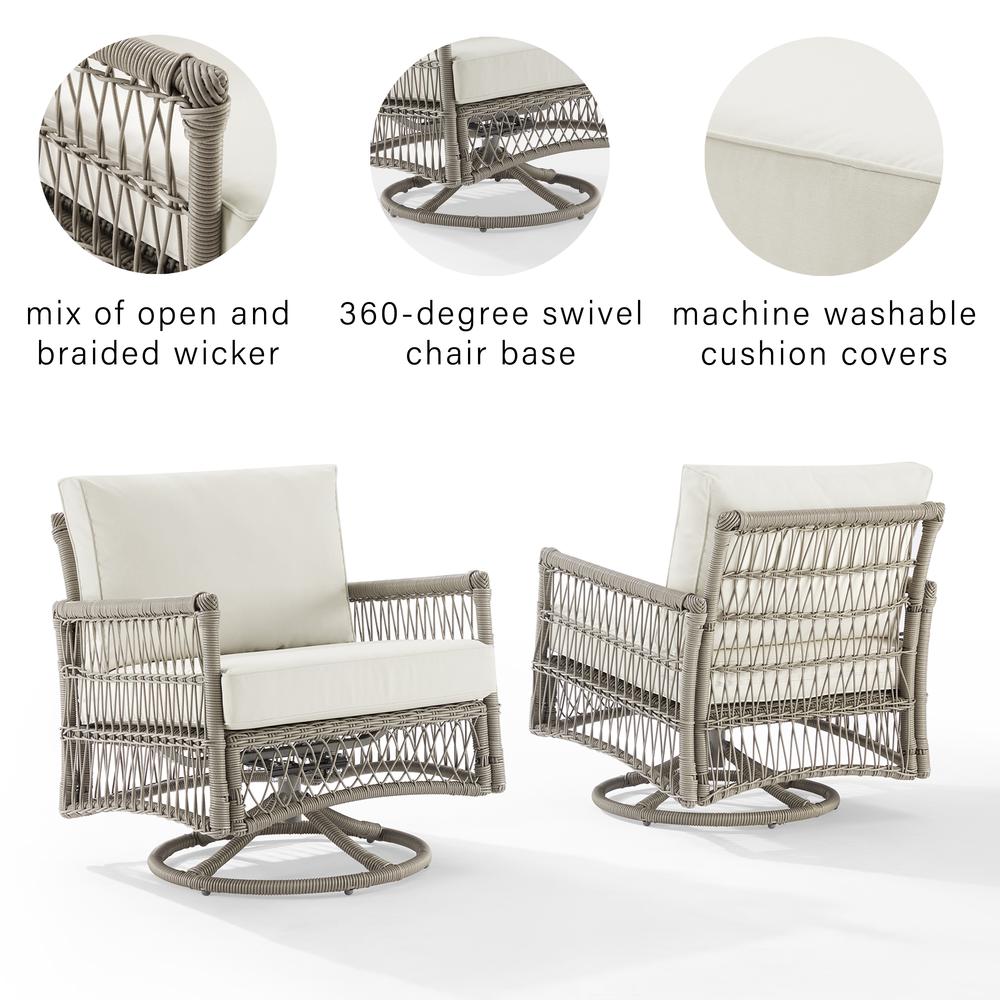 Thatcher 2Pc Wicker Swivel Rocker Outdoor Chair Set – 2 Swivel Rockers