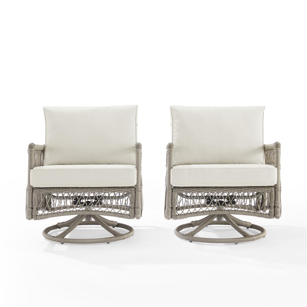 Thatcher 2Pc Wicker Swivel Rocker Outdoor Chair Set – 2 Swivel Rockers