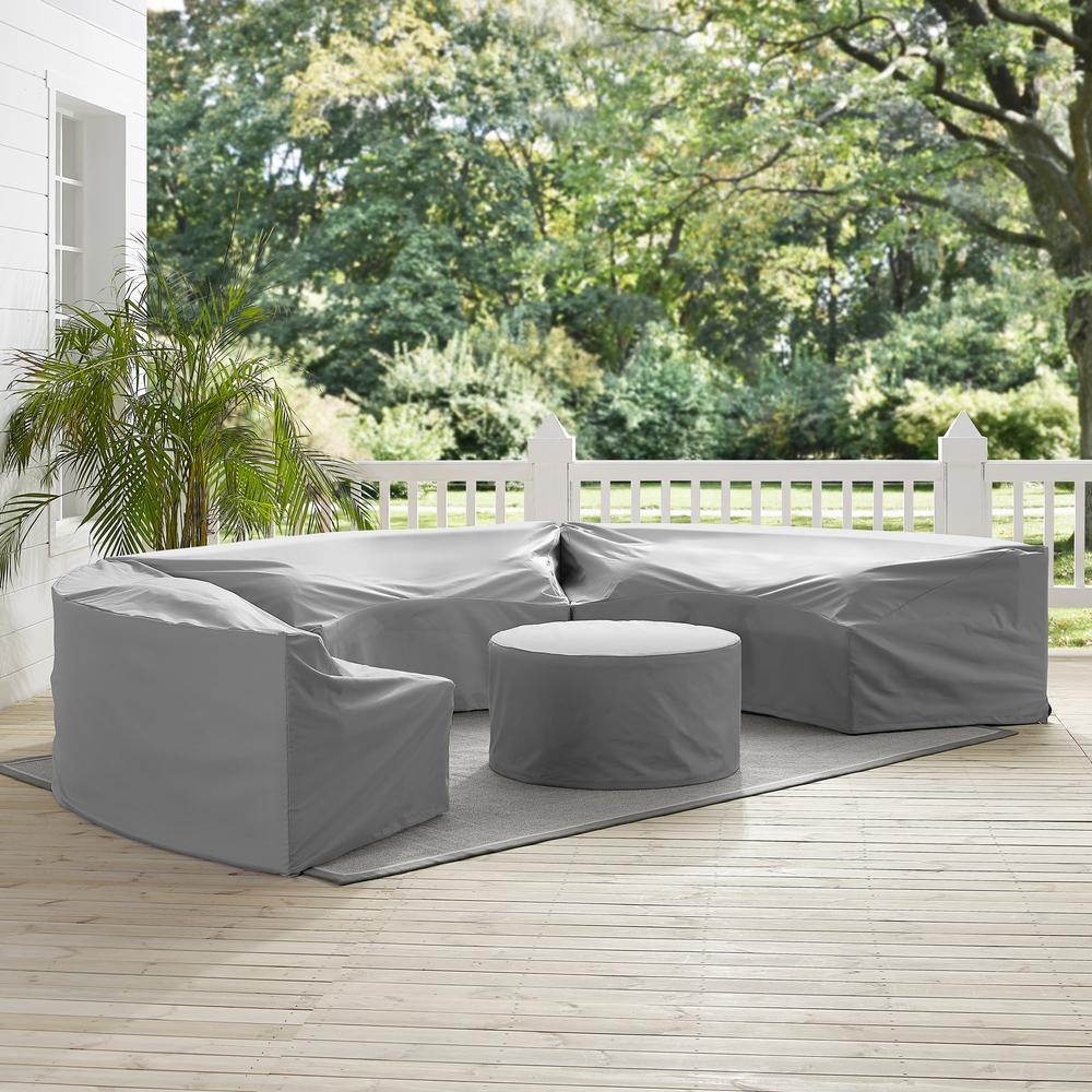 3 Round Sectional Sofas & Coffee Table