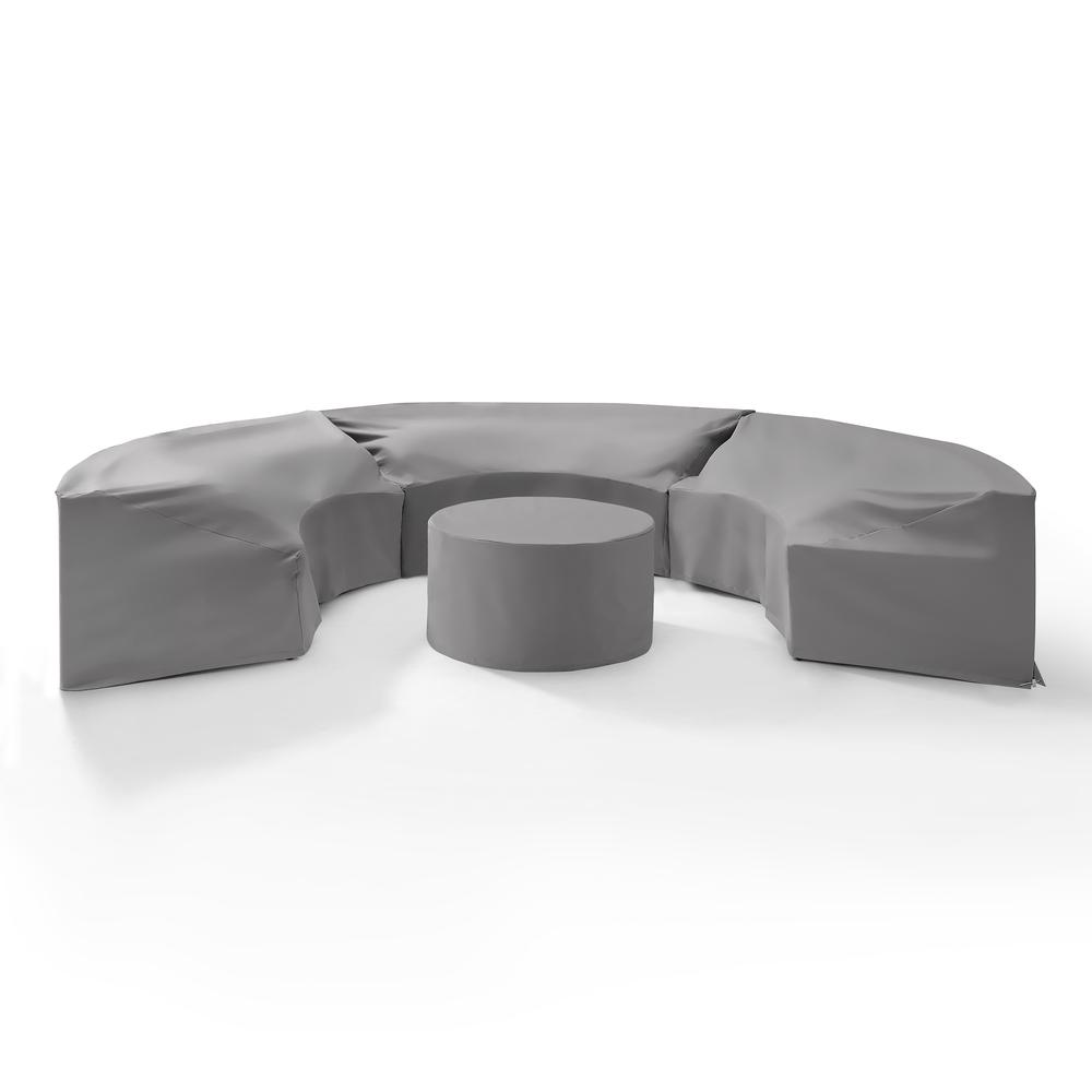 3 Round Sectional Sofas & Coffee Table