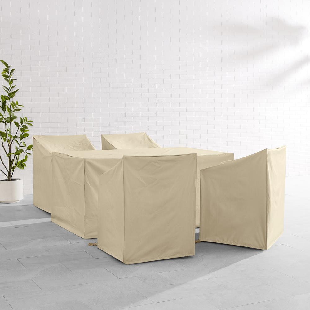5Pc Outdoor Dining Furniture Cover Set – 4 Dining Arm Chairs & 1 Dining Table