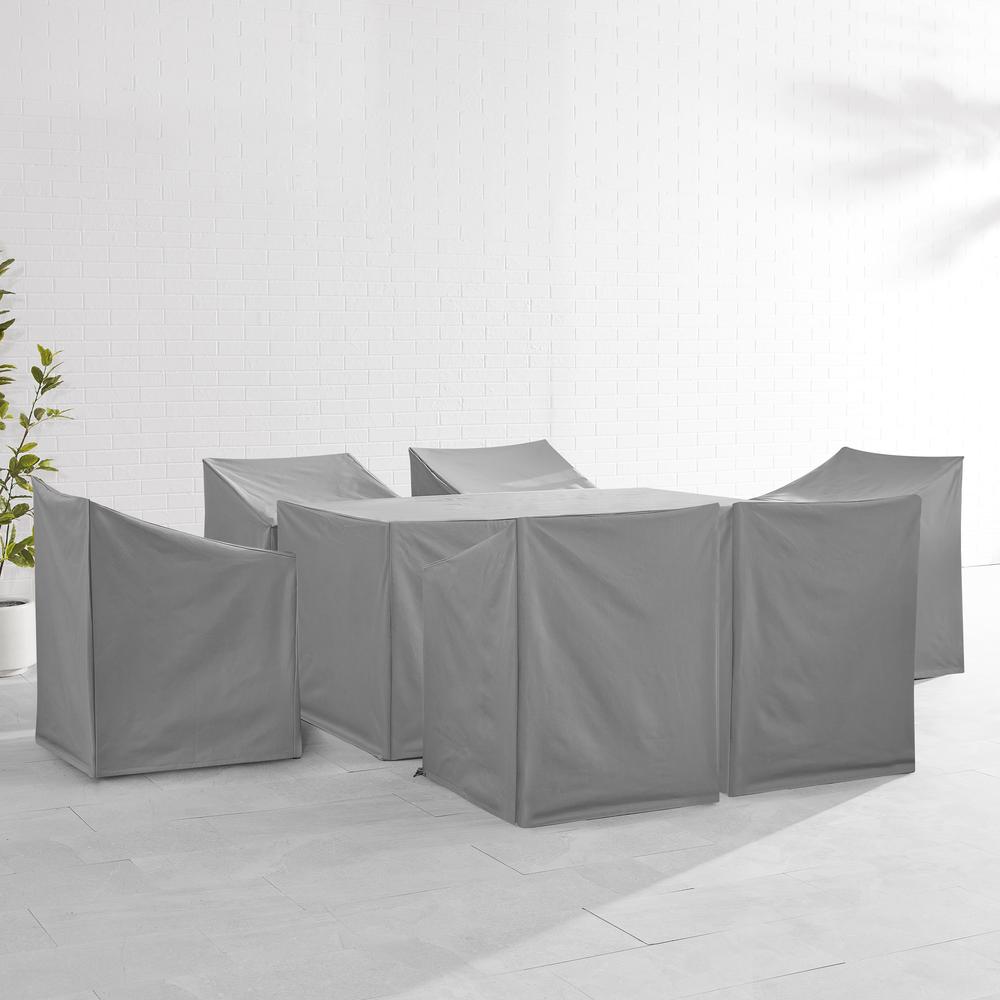 7Pc Outdoor Dining Furniture Cover Set – 6 Dining Arm Chairs & 1 Dining Table