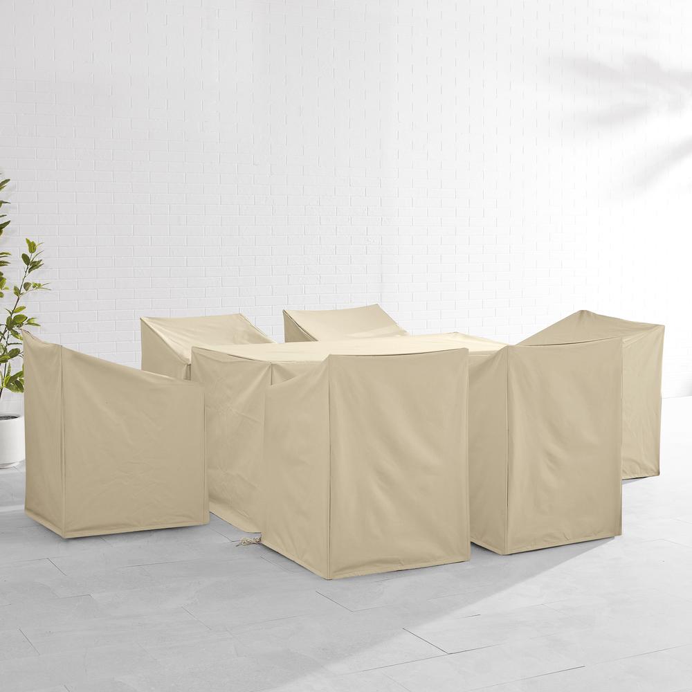 7Pc Outdoor Dining Furniture Cover Set – 6 Dining Arm Chairs & 1 Dining Table