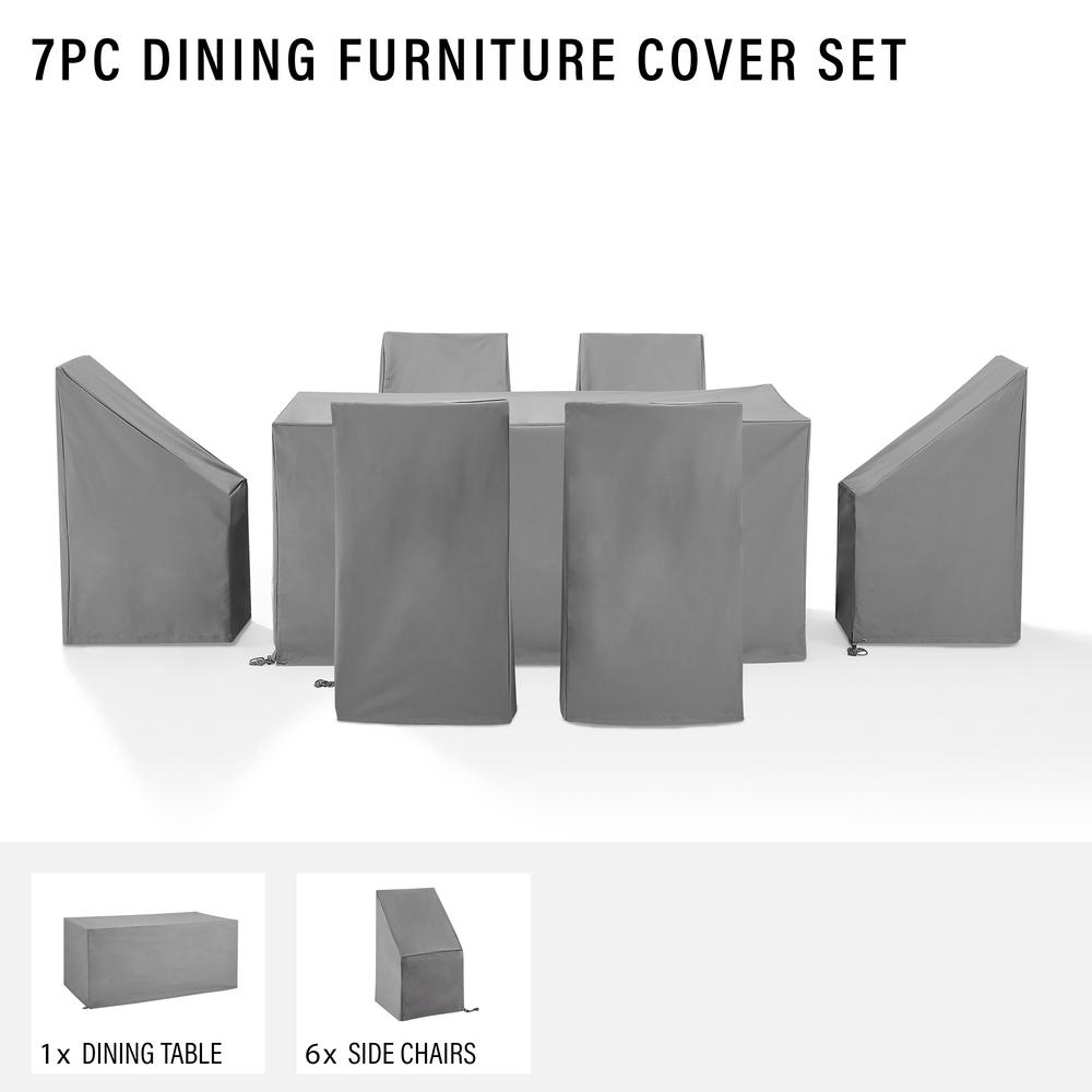 7Pc Outdoor Dining Furniture Cover Set – 6 Dining Side Chairs & 1 Dining Table