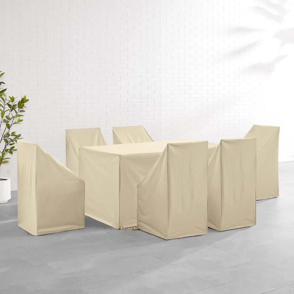 7Pc Outdoor Dining Furniture Cover Set – 6 Dining Side Chairs & 1 Dining Table